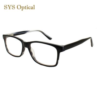 China Of All Black Color Optical Frame People Square Shape Cheap Acetate Optical Frame Eyeglasses Frame for sale