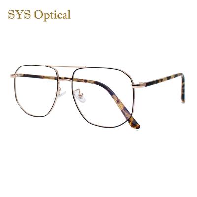 China Hot Sale Double Retro Woman Vintage Metal Optical Frames Bridge Optical Frames Unisex Glass Frame for sale