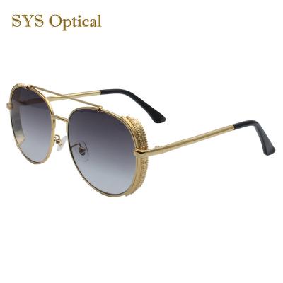 China For Luxury Women Sunglasses Diamond Design Metal Sun Glasses Women High Quality Double Bridge Sun Glasses for sale