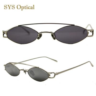 China Fashion Sunglasses High Quality Double Bridge Sunglasses Metal Small Size Sunglasses for sale