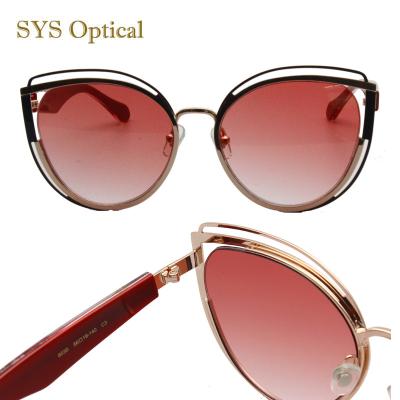 China Fashion sunglasses 2020 newcomers trending Italy design sunglasses metal with aceate cateye sunglasses for sale