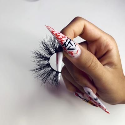 China Thick 3D Mink Eyelashes Seller 22mm 25mm 27mm 28mm 5D Mink Strip Lashes With Custom Eyelash Packaging Cruelty Free Lashes for sale