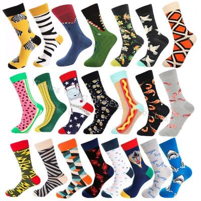 China QUICK DRY Fashion Mens Crew Suit Socks Funny Cotton Women Happiness Cool Custom Colorful Socks for sale