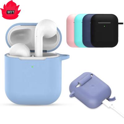 China For 2 Cases New Solid Color Airpods Skin Silicone Shockproof Protective Cover 1 For Apple Airpods Case 1/2 Cover for sale