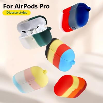 China For Earbuds For AirPods 1/2 / Rainbow Pro Silicone Soft Case For Airpods Pro Scratch Proof Protective Case for sale