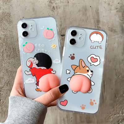 China Hot Selling Cute Donkey Cover Painting Butt For Apple 12 11 iPhone7/8plus 3D Airbag Mobile Phone Painting Case 01 for sale