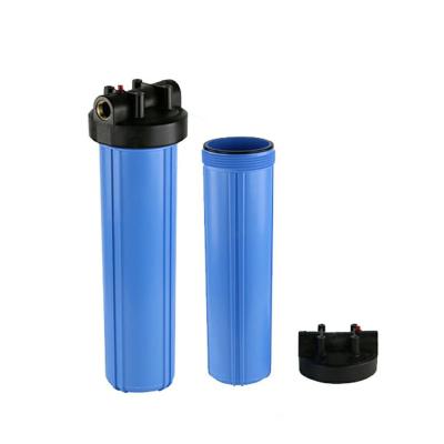 China Large exterior blue water filter housing the 4.5 in. membrane cartridge. cavity diameter UF fiber 20 inch housing for sale