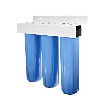 China Three Stage Outdoor Hightqallity Under Sink Water Filter System 20 Inch 3 Stages Big Blue Anti Ladder Water Filter for sale