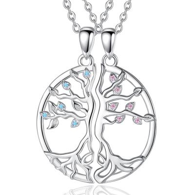 China FASHIONABLE Merryshine 925 Sterling Silver Tree Of Life Design Sister Relations Necklace For Best Friends for sale