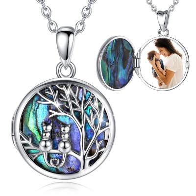 China Merryshine FASHIONABLE 925 Sterling Silver Abalone Shell Picture Pendant Necklaces for sale