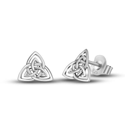 China Vintage FASHIONABLE Fashion Merryshine 925 Sterling Silver Celtic Irish Knot Stud Earrings for sale