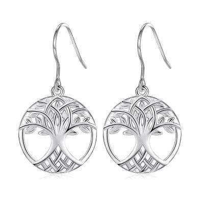 China FASHIONABLE Elegant Design Merryshine Tree of Life 925 Sterling Silver Drop Earrings for sale