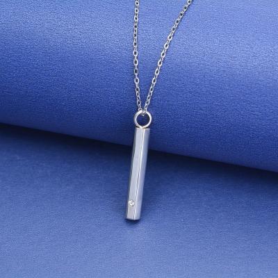 China CLASSIC Memorial Cremation Ashes Keepsake Jewelry 925 Sterling Silver Bar Urn Ash Pendant Necklaces for sale