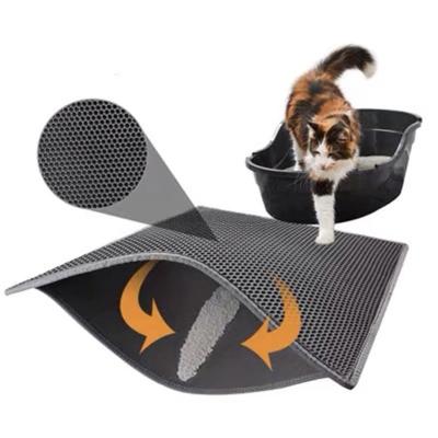 China Double Layer Viable Multiple Color Cat Litter Trapper Mat Large Waterproof Cat Stepping Litter Mat for sale