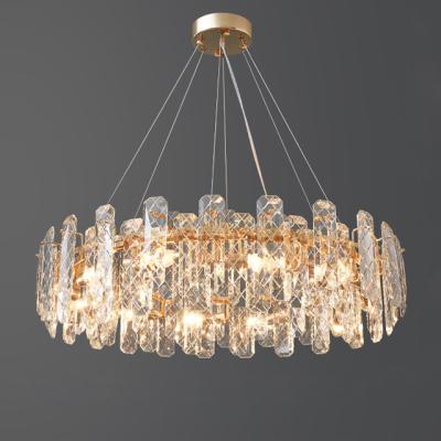 China Modern luxury white crystal chandelier iron black farmhouse bedroom pendant led ceiling mount chandalia light modern chandeliers for sale