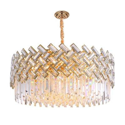 China Contemporary Modern Shiny Plating Crystal Led Pendant Light Chandelier Hanging Ceiling for sale