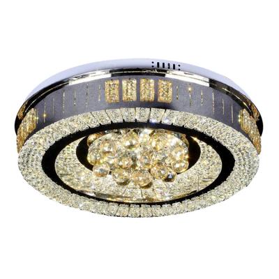 China Luxury Home Outdoor Mounted Crystal LED Ceiling Decorative Modern Circular Round Indoor Lamp Lights Luxury Glass Ceiling Lamp for sale