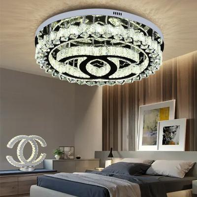 China Surface Mounted Luxury Shape K9 Crystal Ceiling Lamp Modern Clear Crystal Ceiling Lamp for sale