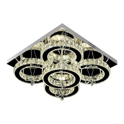 China Modern Decorative Indoor Lighting Hot Sales Customized Modern Crystal Led Ceiling Light Energy Saving Rheostat Light Source for sale