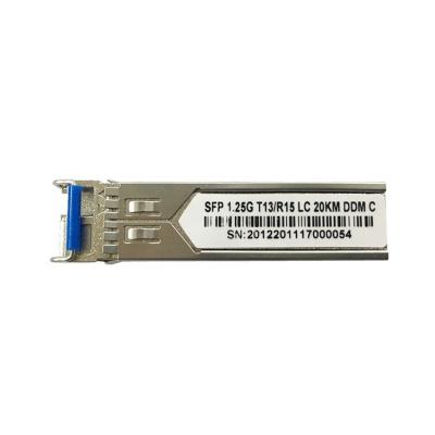 China FTTX Network Wire 1.25G Duplex LC Connector 1310nm DDM Optical Transceiver SFP 20KM for sale