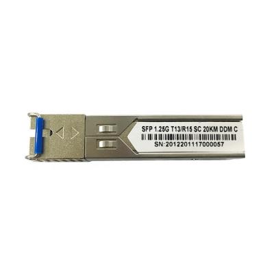 China FTTX Network Wire 1.25G Single Mode Tx Rx 1310nm 1550nm SC 20km BiDi SFP Module for sale