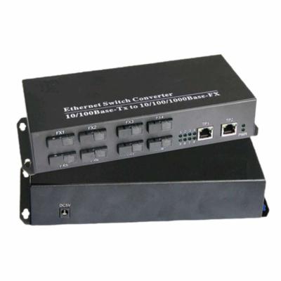 China Fttx Fiber 8+2 Ports RJ45 Fiber Media Converter Unmanaged Fiber Ethernet Gigabit Ethernet Switches for sale