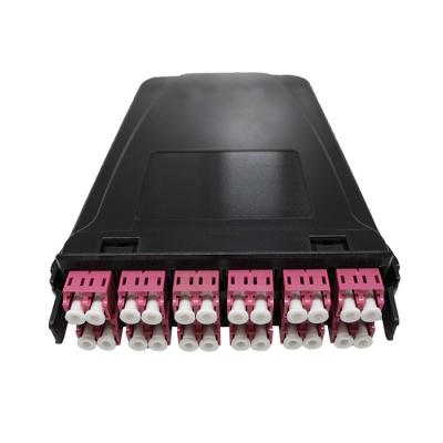 China FTTX Network 24 Fiber Optic Fiber OM4 LC MPO Cassette Modules for sale