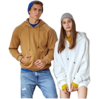 China White Long Sleeve Sweatshirt 50% Cotton 50% Polyester Long Sleeve Kangaroo Pocket Men Anti-pilling Pullover Hoodies for sale