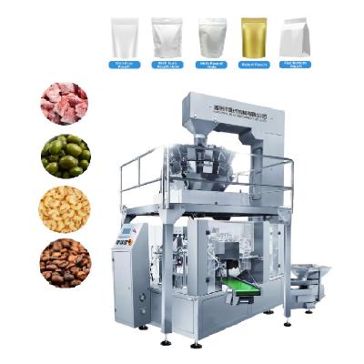 China Food Multihead Premade Pouch1kg Sugar Seed Paper Bag Screw Plantain Chips Candy Packaging Machine Price for sale