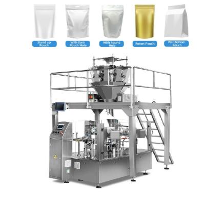 China Automatic Rotary Marinated Food Peanuts Whole Chicken Packaging Machine Weighing And Packing Machine for sale