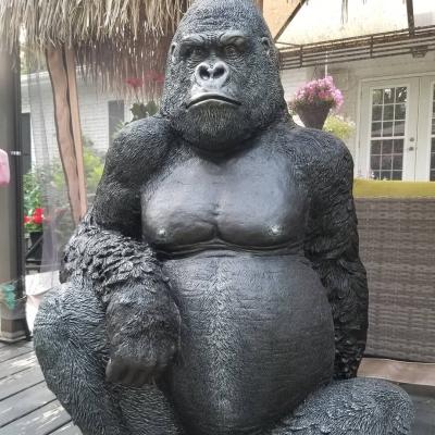 China China Large Sculpture Sculpture Gorilla Statue Fiberglass Outdoor Decoration Fiberglass Animal Decoration for sale