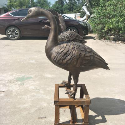 China 2021 Europe Best Seller Outdoor Garden Cast Bronze Swan Goose Sculpture for sale