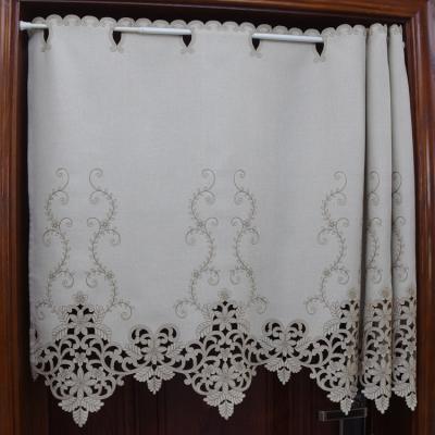 China Lufu Lazada Amazone Protection and Heat Insulation Embroidery Ventilation Drapes Warm UV Blocking Decorative Curtains for Bathroom for sale