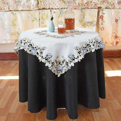 China LufuTop artificial embroidery selling polyester cavity embroidered square tablecloth tablecloth tablecloth polyester tablecloth for sale