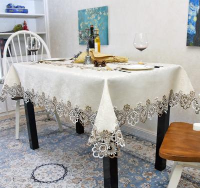 China Lufu waterproof lace tablecloth with coffee table high quality rectangular tablecloth European tablecloth sequin rectangle tablecloth for sale