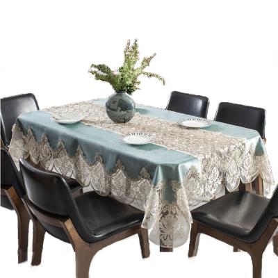 China LufuNew waterproof design style embroidery pattern tablecloth comfortable velvet tablecloth velvet table runner for home for sale