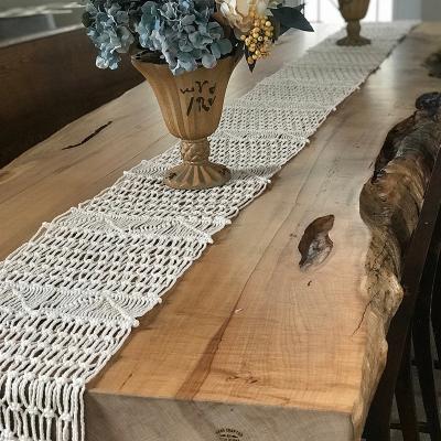 China Eco Lufu Customized White European Size Cotton Christmas Macrame Table Runner Boho Style Table Runner For Wedding for sale