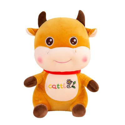 China Cute Funny Plush Makers Portable Sleeping Pillow Cow Plush Toys For Baby for sale