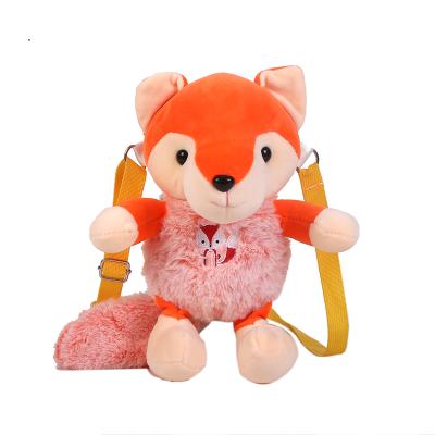 China Soft Plush Doll Stuffed Animals Doll Backpack Fox Plush Toy Forest Bag New for sale