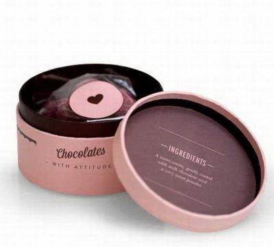 China Handmade Cardboard Printing Paper Round Chocolate Truffle Box for sale