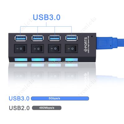 China Cheapest Durable Usb Hub 4port Usb Hub 3.0 Usb Hub With Extended 1m Cable Docking Station For Mac Os For Linux Pc Laptop Black for sale