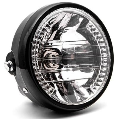 China ABC Plastic Wrap + PC Lens Round LED Motorcycle Head Lamp Light For Harley Cafe Racer for sale