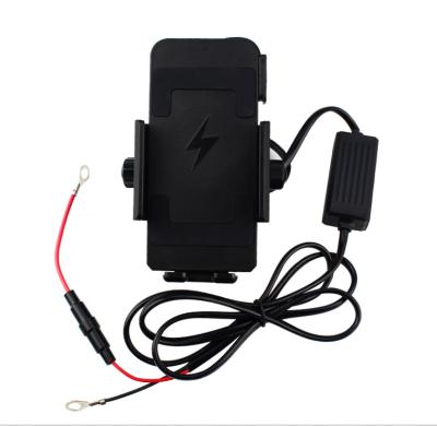 China Support Mobile Phone Holder Motorcycle Mobile Phone Wireless Charging Stand With USB for sale