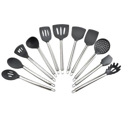 China 2021 New Sustainable Heat Resistant Household Kitchen Tools Instruments 11 Pieces Silicone Kitchen Utensils Set For Baking for sale