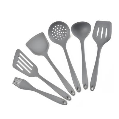 China Eco-Friendly Home Kitchen Utensils 6PC Silicone Sustainable Cookware Set Non Stick Turner Spoon Kitchenware Set for sale