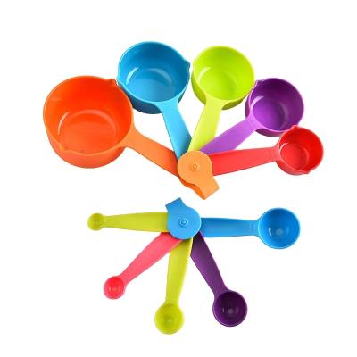 China 10-PACK Viable Set Colorful Kitchen Tool Measuring Cup Plastic Measuring Spoon Set for sale