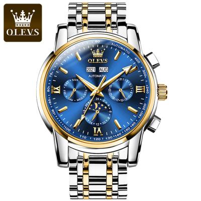 China Chronograph Men Watch Olevs 6633 OEM Automatic Mechanical Watch Brand Reloj Hombres Top Luxury Stainless Steel Calendar Men Wrist Watch for sale