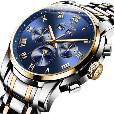 China Chinese original stainless steel movement weight 148g length 21cm men's day/date waterproof coated glass mechanical wristwatch JSDUN 8718 for sale