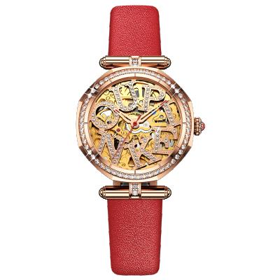 China Day/Date Oupinke 3175 Luxury Custom Made High Quality Waterproof Fancy Ladies Automatic Skeleton Wrist Watch Women for sale