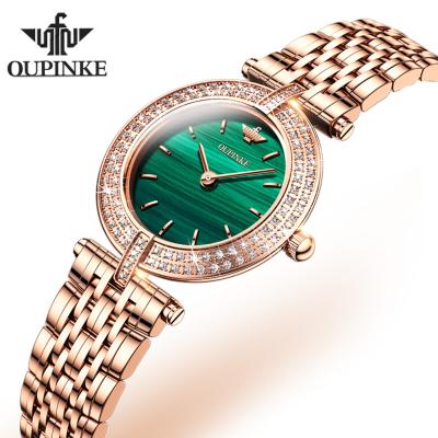 China Oupinke 3191 High-end Custom Linked Watch Diamond Women's New Quartz Waterproof Casual Full Ladies Wrist Watch for sale